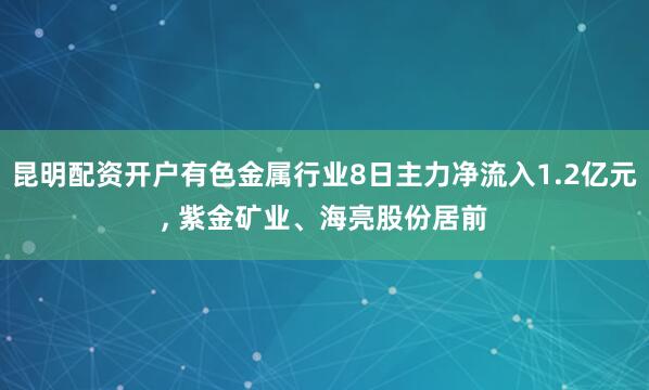 昆明配资开户有色金属行业8日主力净流入1.2亿元, 紫金矿业、海亮股份居前