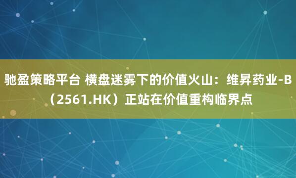 驰盈策略平台 横盘迷雾下的价值火山：维昇药业-B（2561.HK）正站在价值重构临界点